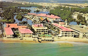 The Castaways Resort Hotel Postcard Miami Beach Florida 1960s Aerial Postcard - Picture 1 of 2