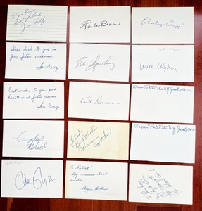 Football Hall of Fame Autographed 15 Index Card Lot - Picture 1 of 2