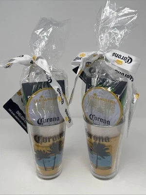 Лот из 2 комплектов Corona Chelada с ограниченным тиражом пинтовые стаканы, подставки и смесь - Изображение 1 из 4