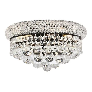 Elegant Lighting Primo 14" Metal and Crystal Flush Mount in Black - Picture 1 of 8