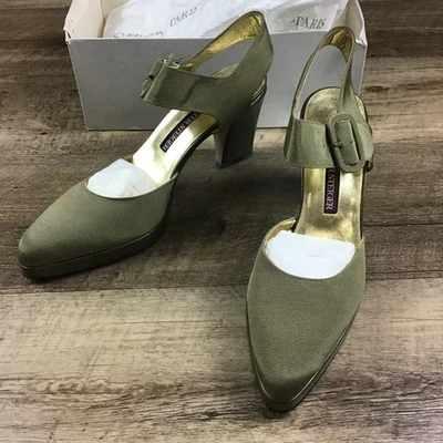 Tacones italianos Walter Steiger vintage para mujer talla 8,5 B bronce nuevos con caja Foto 1 de 4