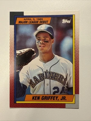1990 Topps debut en Grandes Ligas 1989 #46 Ken Griffey, Jr. Mariners The Kid Foto 1 de 2