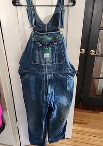 Liberty Denim Overalls Men’s Size 38 x 28 Blue Jean Carpenter Bib Pockets - Picture 1 of 13