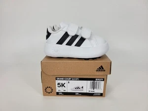 Adidas Grand Court 2.0 Shoes Sneakers Toddler Boy Girl Size 5C White ID5271 - Picture 1 of 11
