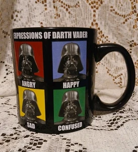 Taza de café Star Wars Expressions of Darth Vader cerámica negra 20 oz - Imagen 1 de 10