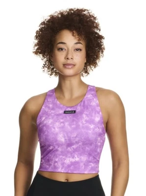 Nuevo Sujetador Recortado Estampado Sprinter Reebok Para Mujer Camiseta sin Mangas Cattleya Orchid Talla S Foto 1 de 4