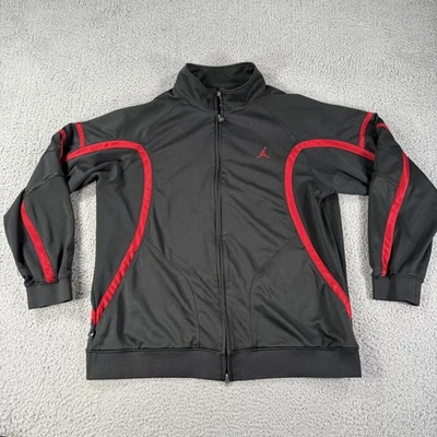 De Colección Chaqueta Jordan Para Hombres 2XL Negra Roja Cremallera Completa Pista Calentamiento NBA Baloncesto Y2K Foto 1 de 4