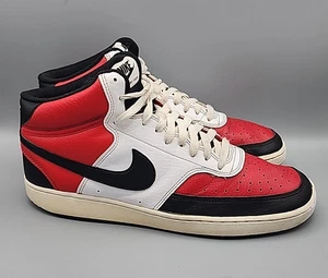 Nike Hombres Court Vision Mid DM1186-600 Rojo Blanco Negro Tenis Zapatos Talla 9 - Imagen 1 de 18