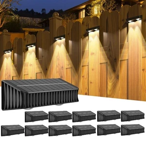 Solar Zaunleuchten 12er Pack, Solar Terrassenleuchten Außen Wasserdicht, Dämmerung bis Daw... - Bild 1 von 7