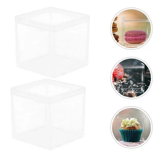  10 Pcs Food Storage Boxes with Lids Small Plastic Square Containers - Picture 1 of 12