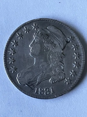 Medio dólar busto tapado 1831 50c limpio excelentes detalles envío gratuito EE. UU. Foto 1 de 2