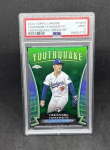 2024 Topps Chrome Update Yoshinobu Yamamoto Youthquake Green /99 PSA 9 #YQ53 - Picture 1 of 4