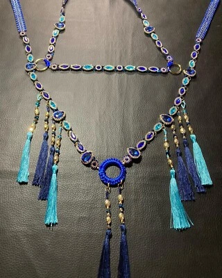 Araber Showhalfter-Set,vorführ Halfter,Pferdeschmuck,blau, Strass, Pferd - Bild 1 von 4