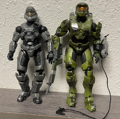 Jazwares Halo Spartan Collection Action Figures 6.5 In Lot Of 2 Master Chief Cover