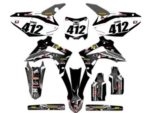 2013-2016 CRF 450 R PODIUM Black Senge Graphics Kit Compatible with Honda - Picture 1 of 10