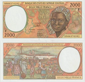 Africa Central State 2000 Francs Banknote 2000 About Uncirculated Pick#303F-F - Picture 1 of 1