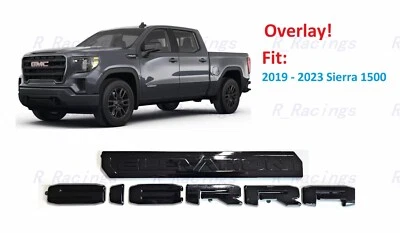 Superposición 2 piezas negro brillante Sierra emblema elevación 2019-2023 Sierra 1500 Foto 1 de 4