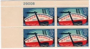 Scott #1325 Erie Canal 5¢ Plate Block of 4 Stamps - MNH - Picture 1 of 2