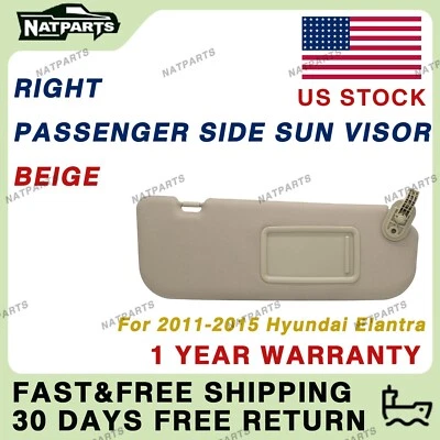 Right Passenger Side Sun Visor for 2011-2015 Hyundai Elantra 852103X000TX - Image 1 of 4