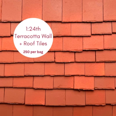 Dolls House 1:24th Scale 250 x Styrene Miniature Model Roof Tiles in Terracotta - Image 1 of 4