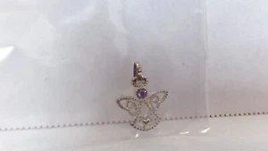 2001 Vintage Avon Sterling Silver Birthstone Angel Necklace-June-16 inch - Picture 1 of 5