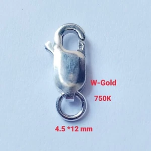 Echt rein 18K W - Gold 750K Karabiner Haken Karabinerhaken DIY für Halskette  - Bild 1 von 7