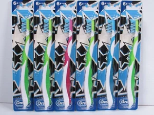 6x Oral B CrossAction Toothbrush 6+ Years Kids Childrens Dent SOFT MIX COLORS - Picture 1 of 2
