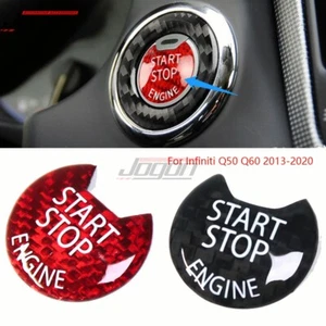 Carbon Engine Start Push Button Covers For Infiniti Q50 Q60 2013 2014 2015 16-20 - Picture 1 of 10