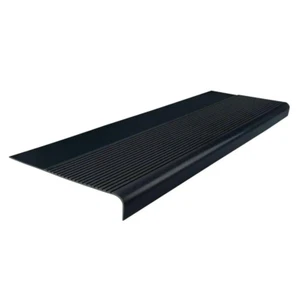 Rectangle Rubber Nose Stair Treads Cover Protector Non Slip Black 12-1/4 x 36 in - Picture 1 of 12