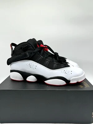 Jordan 6 Rings Boys Sz 4.5Y Black White Red Shoes NEW Sneaker 323419-067 - Image 1 of 4