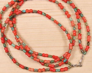 Gran collar de cuentas turquesa coral X722D - Imagen 1 de 2