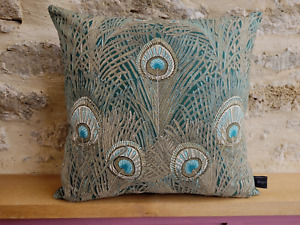 Liberty Hera Rare Green Cotton & Velvet Fabric Cushion Cover Arts William Morris