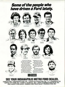 Ford Auto Racing Drivers Bill Elliott Kyle Petty 1986 Original Vintage Print Ad - Picture 1 of 1