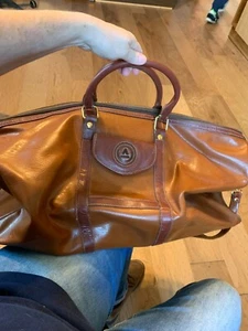 VINTAGE GROSSE ANDANTINI BRAUNE LEDERTASCHE MIT KOSTENLOSEM VERSAND - Bild 1 von 8