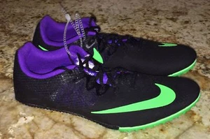 NIKE Rival S 8 Black Lime Green Purple Sprint Track Spike Shoes NEW Mens Sz 11.5 - Picture 1 of 6