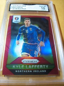 PRIZM ROJO PRIZM EURO UEFA KYLE LAFFERTY NORTHERN IRLANDA 2016 PRIZM ROJO # 18/149 GRADO 10 - Imagen 1 de 1