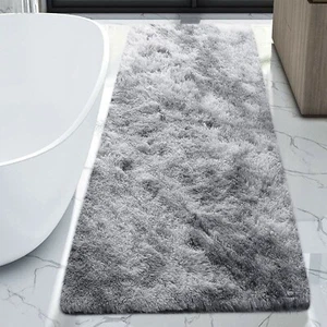 Extra Long Non Slip Shaggy Bath Mat Bathroom Rugs Super Soft Washable Floor Mats - Picture 1 of 11