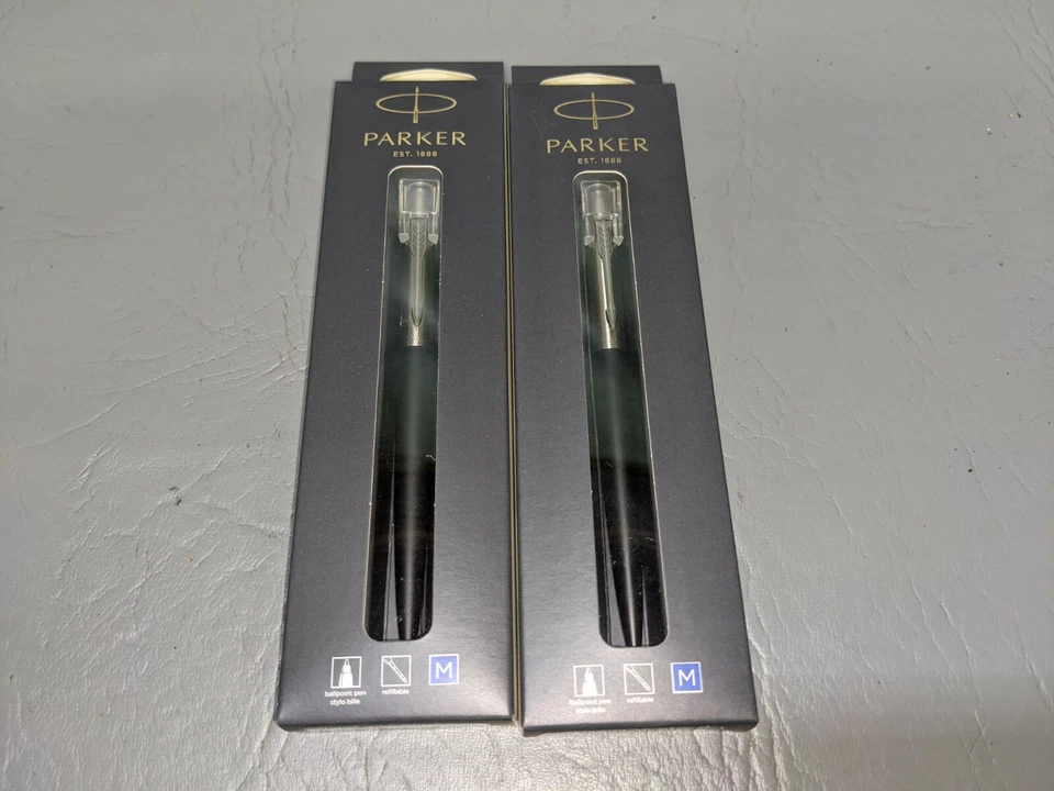 Parker Jotter Bond Street Black Barrel Ballpoint Pen - Medium Blue Ink