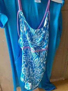 NEW Spyder Youth One Piece Swimsuit & Hooded Cover Up , Size LARGE, 30+UPF, Blue - Picture 1 of 5