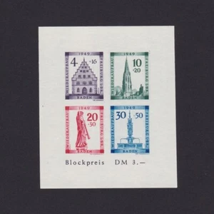 GERMANY 1949 Baden, Mi# Bl1B, CV 75€, Imperf, MNH - Picture 1 of 2