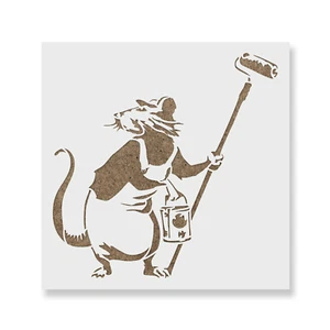 Rat Painter Banksy Stencil - Banksy Wall Art, Banksy Canvas, Graffiti Stencil - Picture 1 of 5