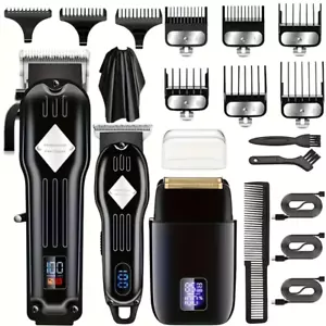 Hair Clipper and Trimmer Set Barber Clippers Set for Men, Professional Kit Beard - Picture 1 of 7