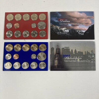 LOT  2007 U.S. Mint Uncirculated Coin Set United States Denver Philadelphia COA - Image 1 of 4
