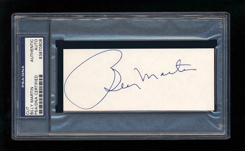 BILLY MARTIN SIGNED MINT CUT PSA/DNA SLABBED AUTOGRAPHED NEW YORK YANKEES WSC - Image 1 of 1