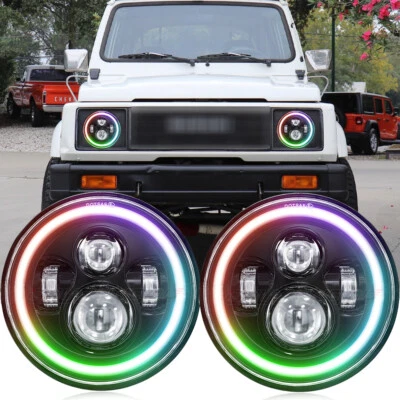 Faro redondo LED HI Lo Beam DRL para Suzuki Samurai SJ410 1986-1995 2x 7 pulgadas Foto 1 de 4