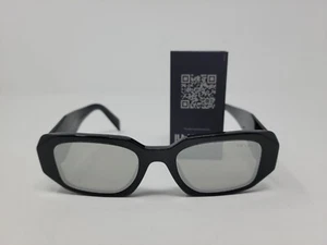 Prada Sunglasses Rectangle PR 17WSF Black/Grey Mirroir Silver  100% Authentic - Picture 1 of 9