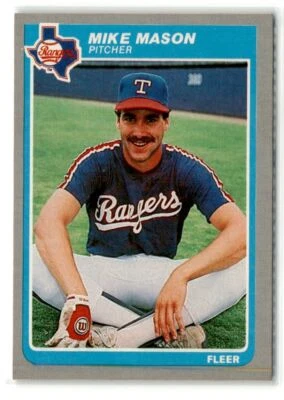 1985 Fleer #562 Mike Mason Rookie Texas Rangers - VG Discolored - Image 1 of 2