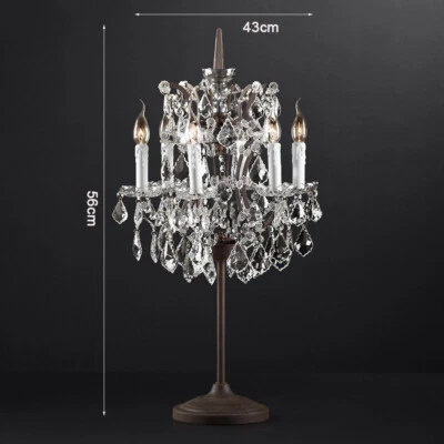 Lámpara de vela vintage iluminación dormitorio francés lámpara de noche lámpara de mesa de cristal  Foto 1 de 4