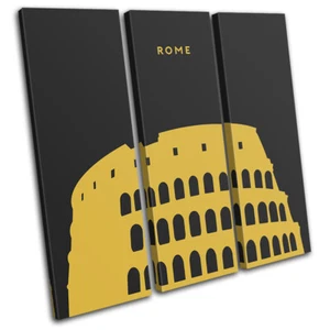Colosseum Rome City Italy Landmarks TREBLE CANVAS WALL ART Picture Print - Picture 1 of 1