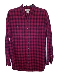 Mens Duluth Trading Company Long Sleeve Red/Black Plaid Button Up Shirt L Tall - Picture 1 of 3